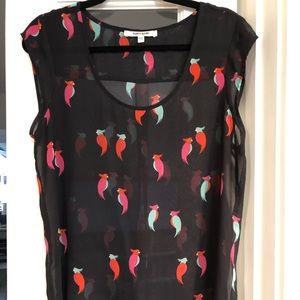 Daniel Rainn (Nordstrom) sheer parrot shirt